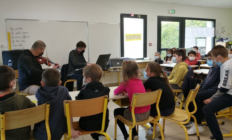 Mon concert en classe avec le duo Le Cam (Pays de la Loire)